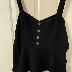 Black Buttoned Women's Top cute